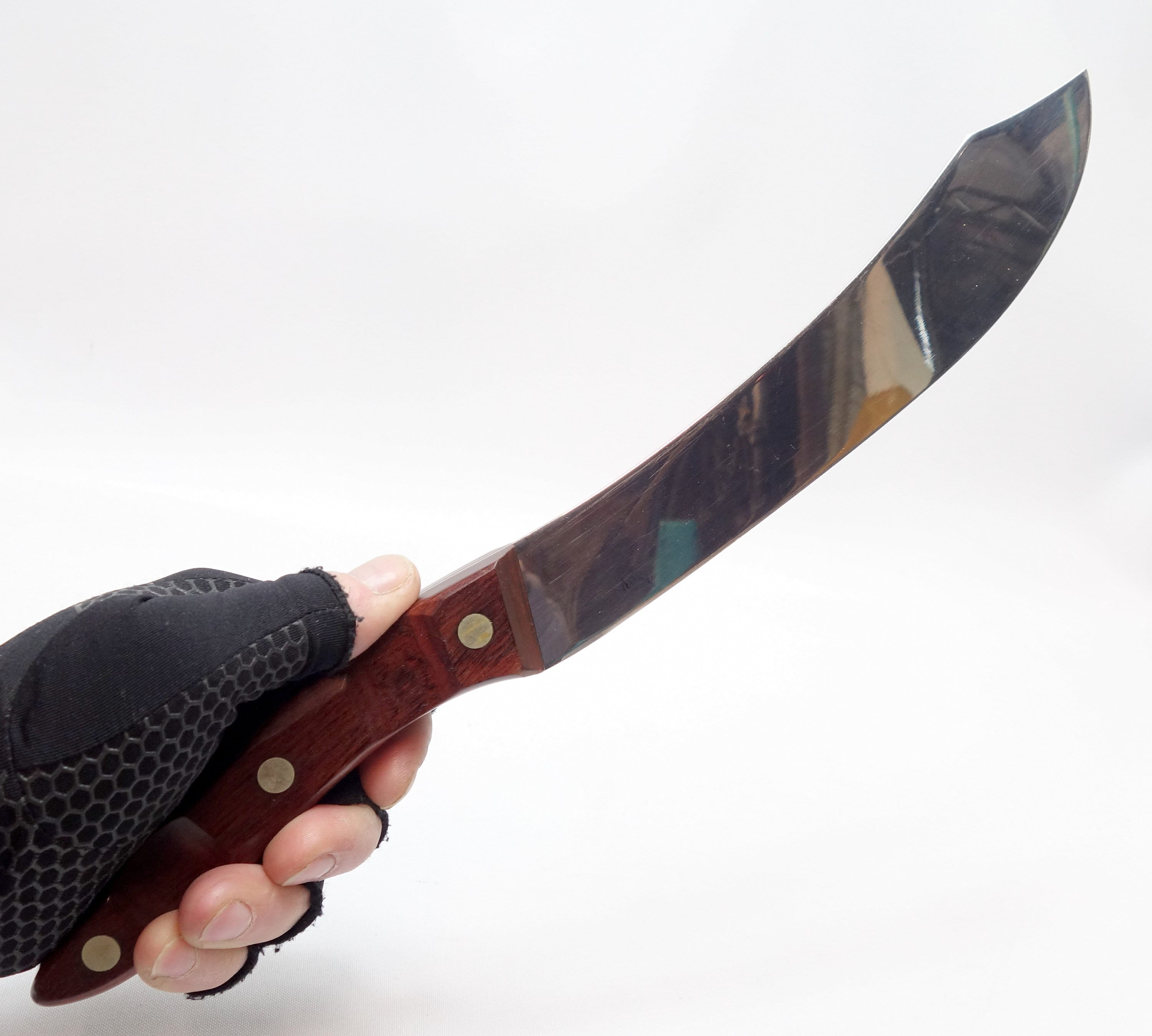 1084 Custom Crafted Damascus Steel 10 Inch Bowie Style Knife With Bone and  Rosewood Handle and Comes With Custom Leather Sheath. 