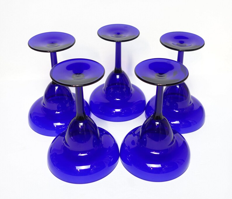 Vintage Cobalt Blue 7 Oz. Martini Margarita Daiquiri Glasses Etsy