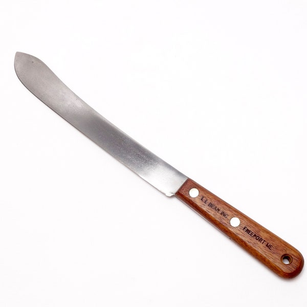 Vintage L. L. Bean Inc. Freeport Maine Forged Carbon Steel Walnut Handle Semi-Flexible Bullnose Butchers Chefs Knife