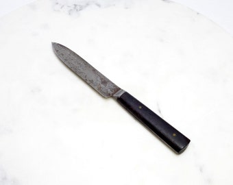 c.1860-90 Hand Forged Carbon Steel Full Tapered Tang Cocobolo Scales Bolstered Chefs Paring Knife