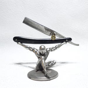 Antique H. Boker & Co. Tree Brand Germany King Cutter Hollow Ground Etched Blade 5/8&quot; Straight Razor With Original Box