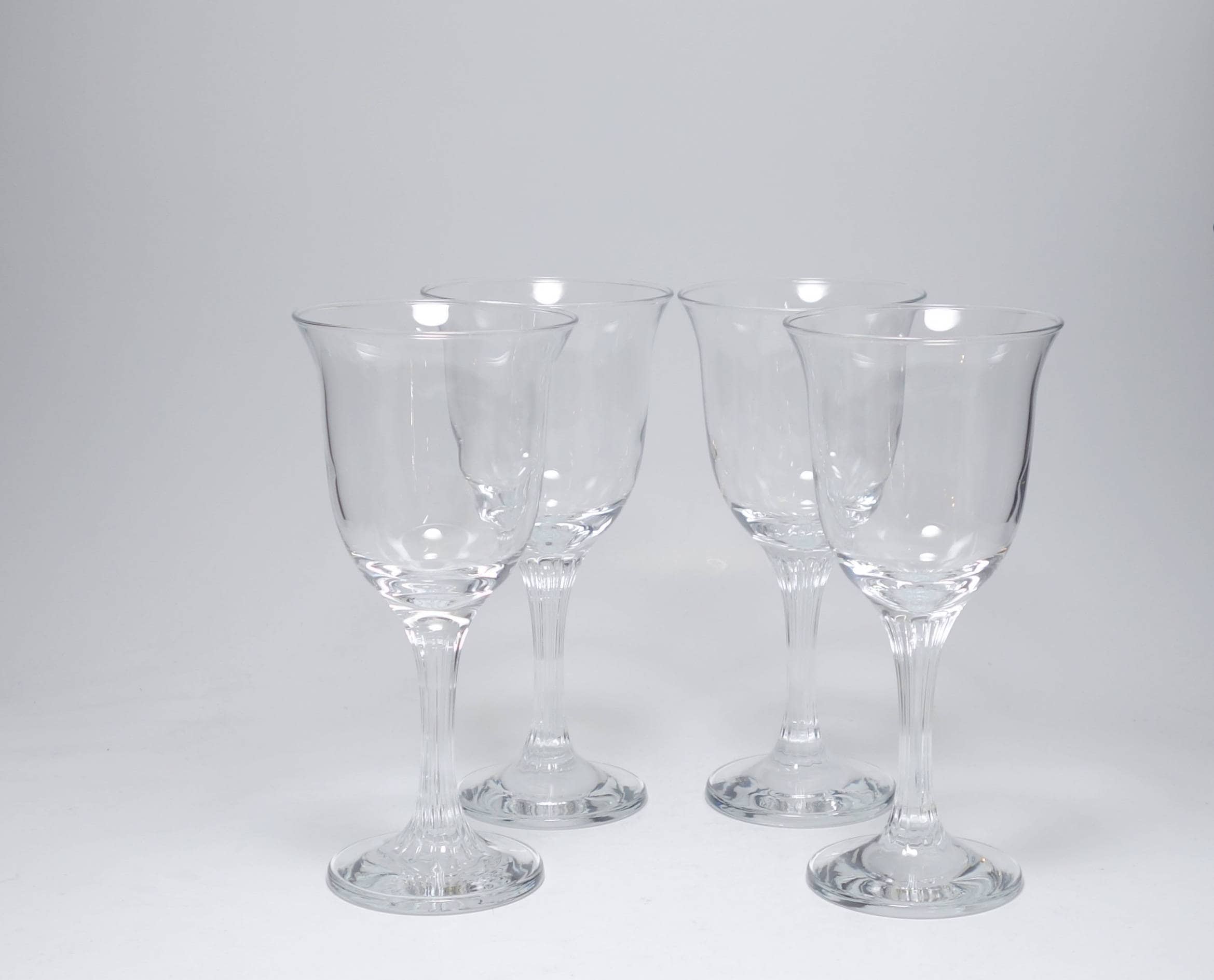 Vintage Libbey Glass Reeded Stem Wine Glasses Libbey Vertical Etsy