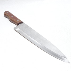 Vintage Japan Precision Hollow Ground Full Tang Wood Handle 14&quot; Chefs Knife