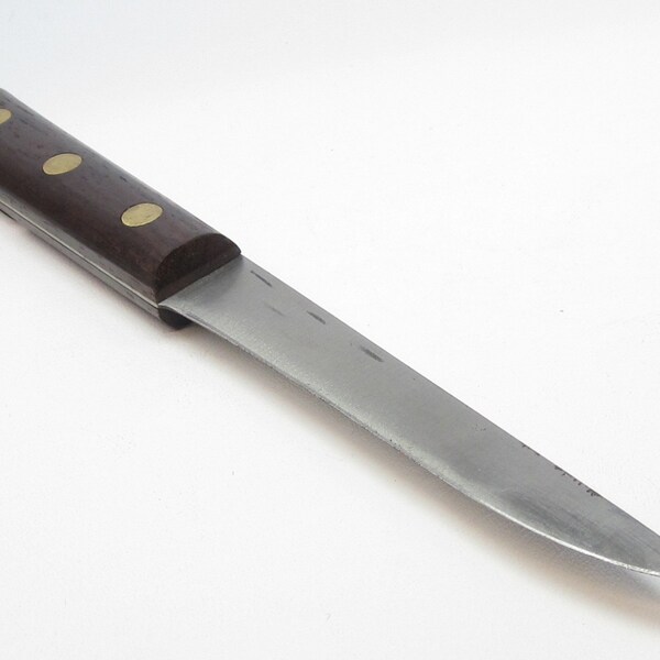 1950's Goodell Hammer Forged Carbon Steel Full Tang Maple Scales Butcher's Ham Boning Trimming Carving Skinning Processing Fur Trade Knife