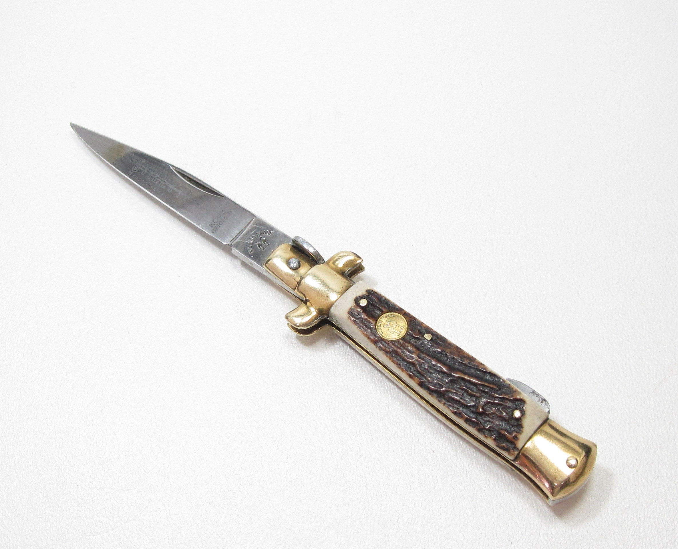 Vintage German Kissing Crane KC46 Lockback Stag Handle Vintage German Kissing Crane KC46 Lockback Stag Handle
