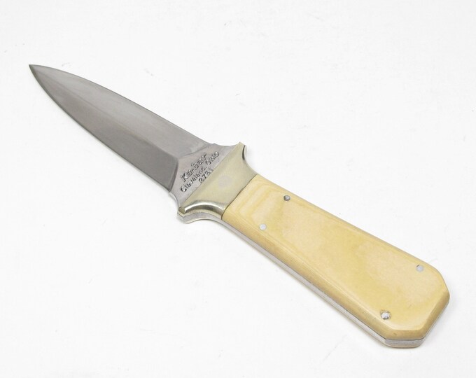 Vintage Kabar 2751 Smooth Bone Handle Full Tang Boot Knife Kabar