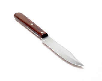 Vintage Case XX USA Cap 221 Forged High Carbon Stainless Laminated Rosewood Grain Handle Chefs Paring Fruit Knife