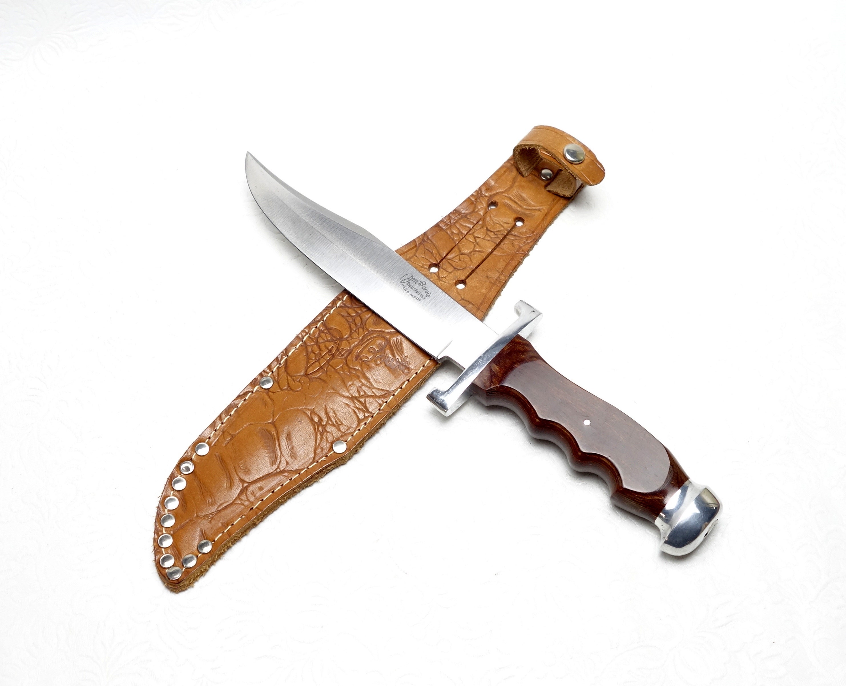 GERMAN EYE BRAND BY C SCHLIEPER SODBUSTER, 3 EYE KNIFE, 1970S-1981, WOOD  HANDLES For Sale