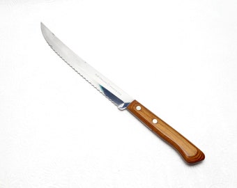 Mid Century Ekco USA Flint Arrowhead Stainless Vanadium Hollow Ground Serrated 14" Carving Slicing Knife