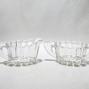 c.1938-57 Heisey Glass Company Crystolite Open Sugar and Creamer Set