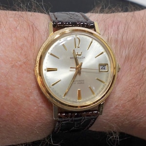 1960s/70s Westclox Gold Plated 17 Jewel Caliber D-331 Japan Automatic Calendar Gents Wristwatch