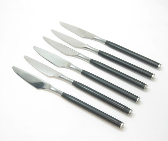 Serrated Edge Cutlery Set of 6 Steak Knives Sharp Stainless Steel Blades