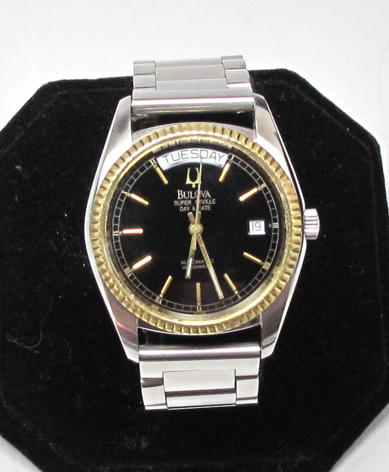 bulova super seville day & date automatic 25 jewels