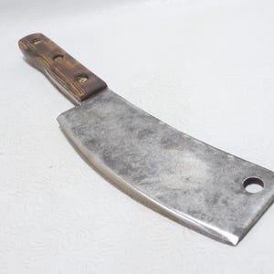 Vintage Brades Co. England  Meat Cleaver: Forged Carbon Steel 15.25&quot; Butchers Lamb Splitter