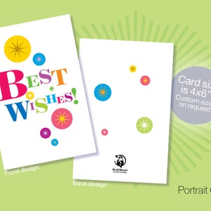 Tarjetas imprimibles BEST WISHES, descarga instantánea de tarjetas Best Wishes, tarjetas de felicitación, tarjetas coloridas