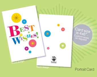 Printable BEST WISHES Cards, Instant download Best Wishes cards, Congratulations cards, Colourful Cards