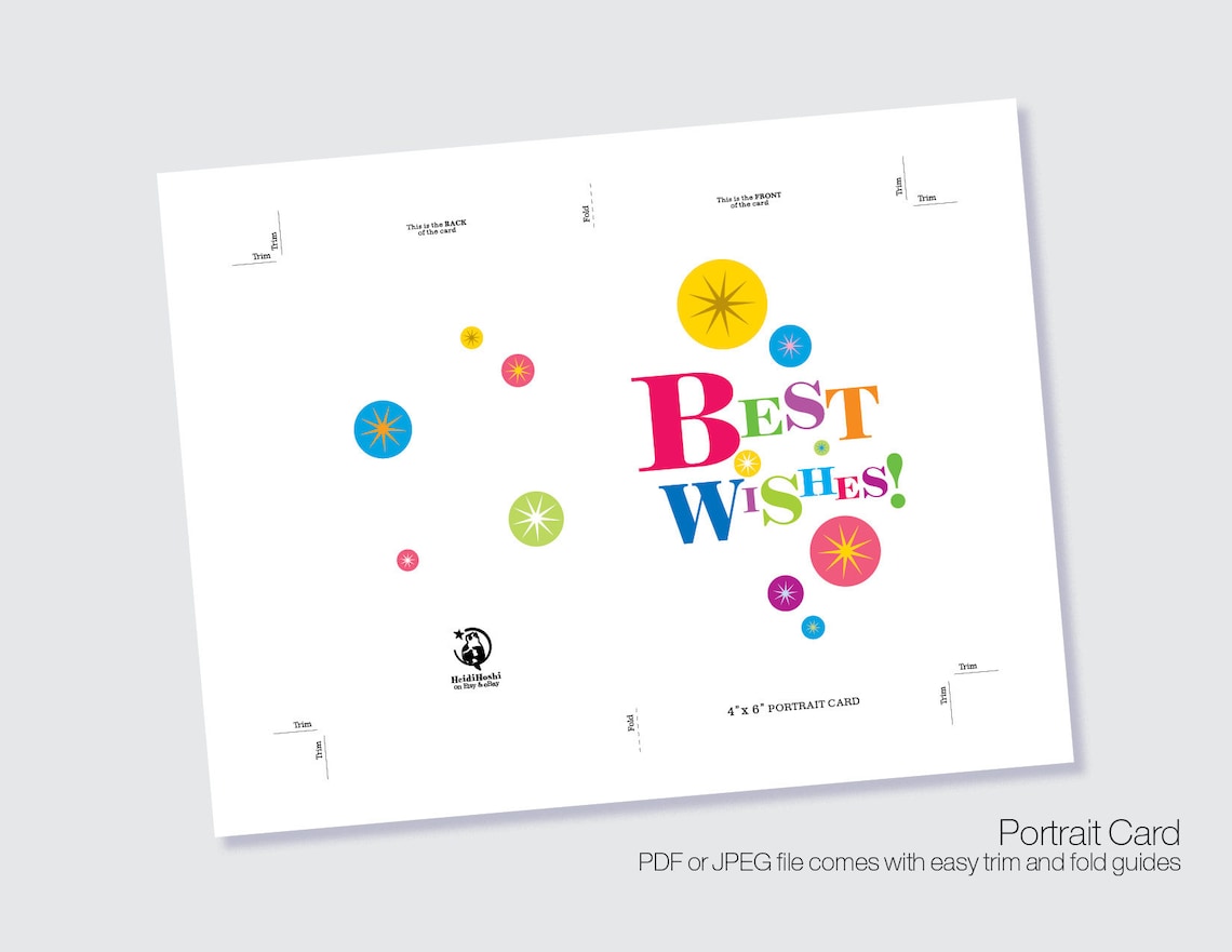 Printable BEST WISHES Cards, Instant Download Best Wishes Cards