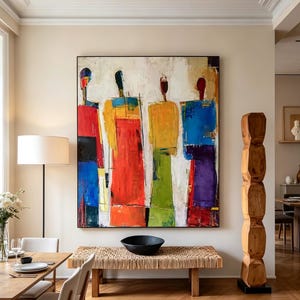 Original symbolic oil paintings of figures,Abstract human-form oil painting,Suitable for office and living room decoration, Wall decoration