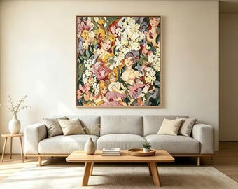 Original textured floral oil painting, Earth-toned floral art prints for apartments, Suitable for a wide range of scenarios