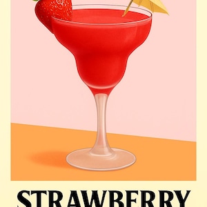 Elegant Strawberry Daiquiri Digital Print