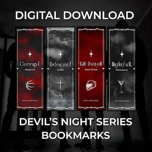 Devil’s Night Series Digital Bookmarks | Corrupt • Hideaway • Kill Switch • Nightfall | Penelope Douglas Inspired