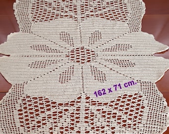 Off-WhiteTable Cloth Table Decoration Center Piece Lace Table Runner Home Décor Cream Crochet Table Runner Cotton Table Runner