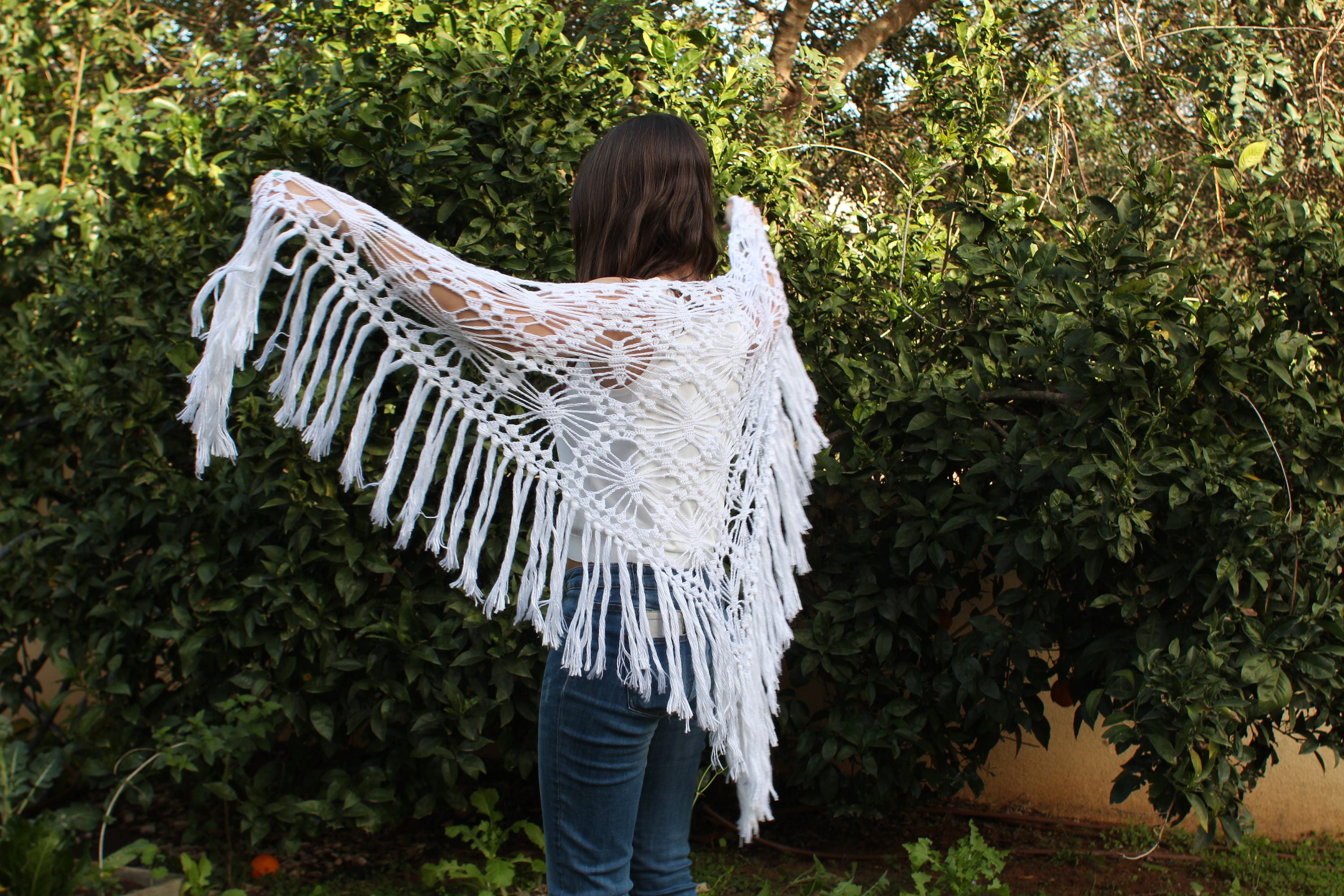 womens white shawl wrap