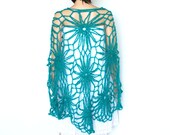 Verkauf grüner Schal, gehäkelt Wrap, Designer Anweisung Kleidung