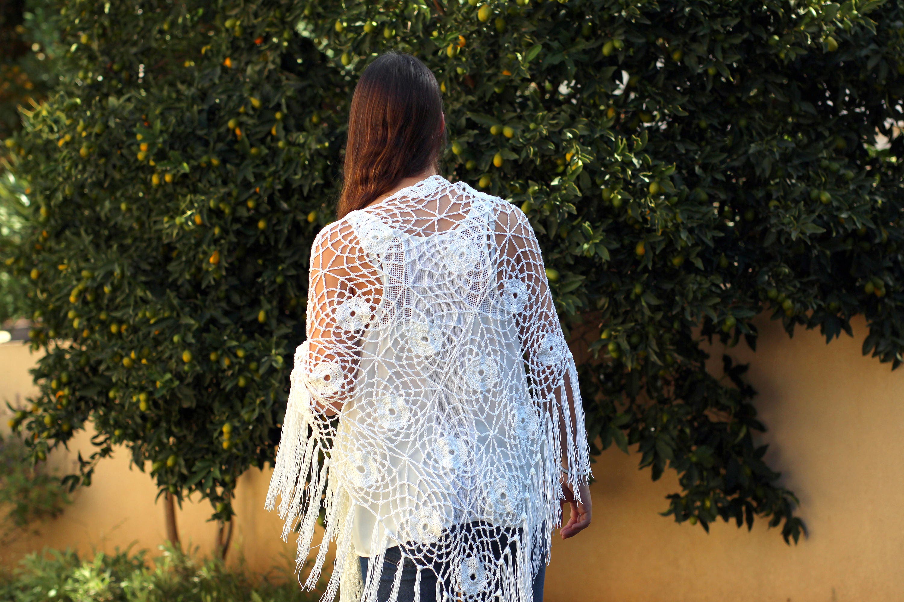 shawl off white