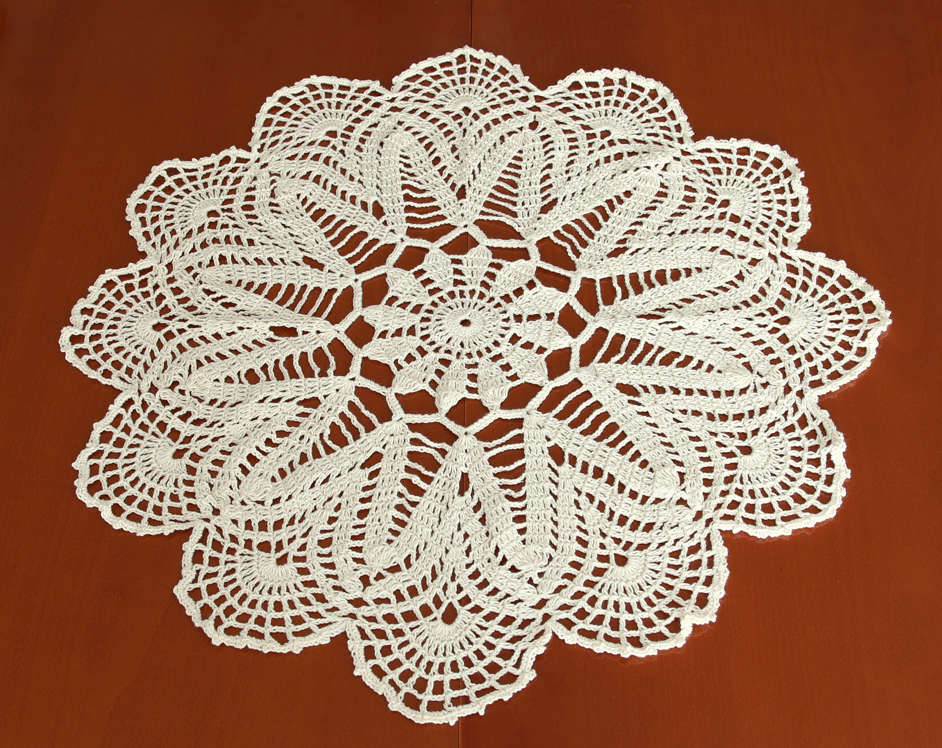 Lace Round Tablecloth Lace Knitting Tablecloth Cream Offwhite Etsy UK