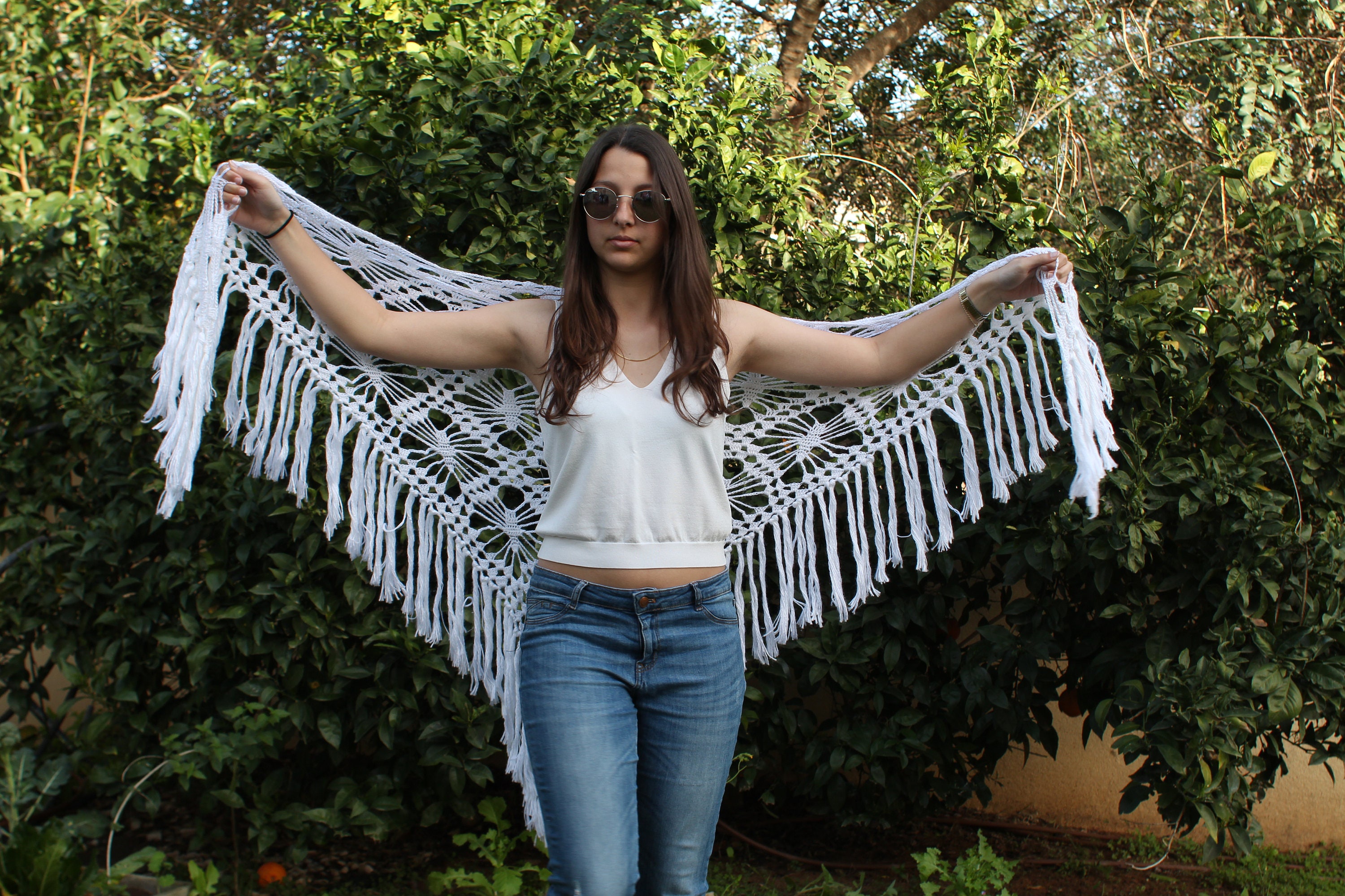 womens white shawl wrap