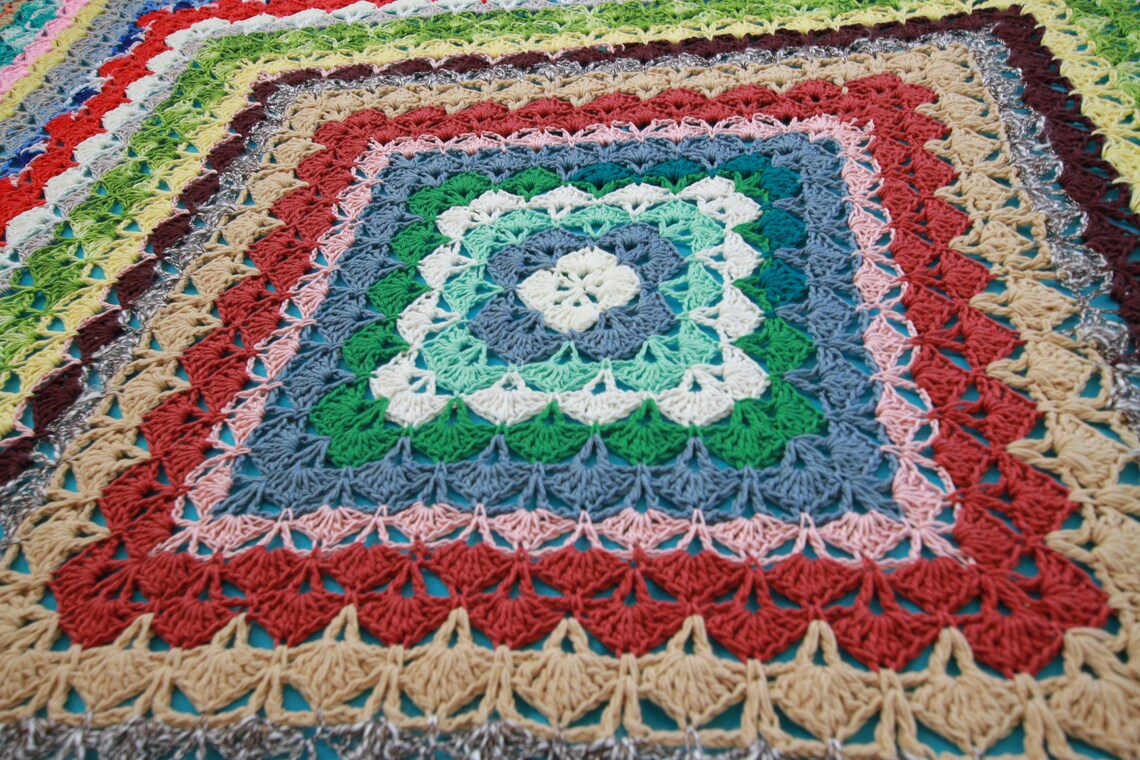 Hand Crocheted Blanket Double Bed Blanket Bed Cover Throw Etsy UK