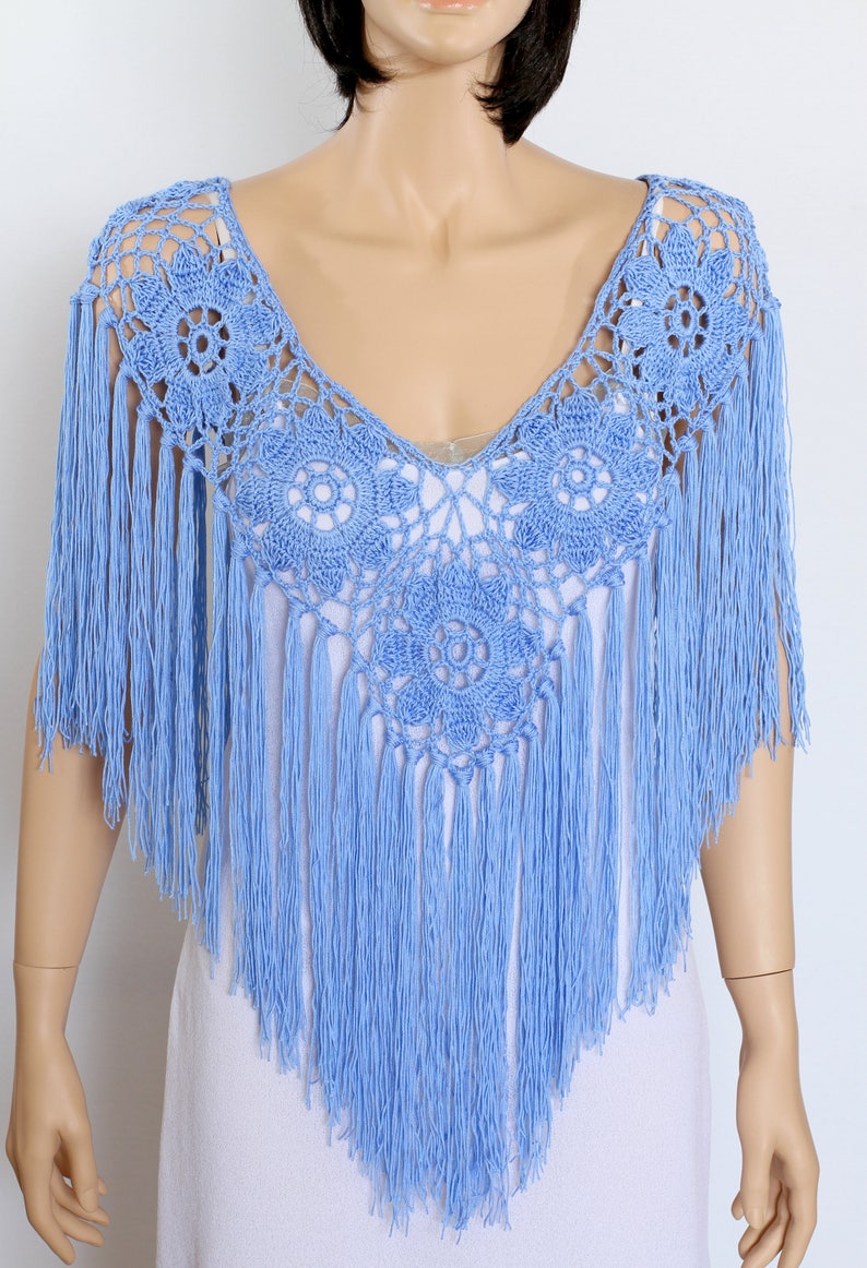 70s White Crocheted Lacy Acrylic Bridal Shawl Wrap main image 0