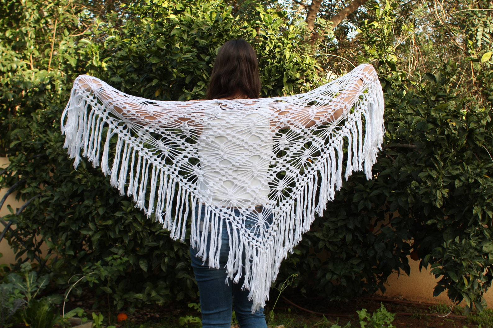 womens white shawl wrap