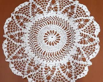 White Round Tablecloth Crocheted Cotton Lace Tablecloth White Crocheted Tablecloth handmade lace round tablecloth