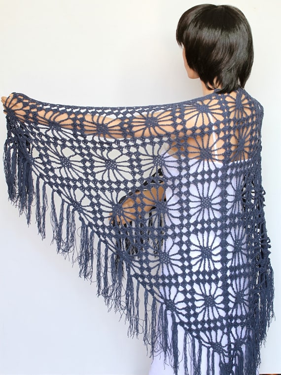 On Sale Mother's Day Gift Crocheted Gray Wraps Shawl - Etsy