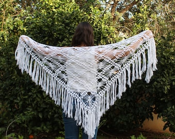 White shawl Lace white shawl Wrap shawl Crocheted shawl Wraps shawls Wedding shawl White scarf Lace Crochet Shawl