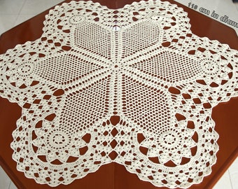 Round Tablecloth Crocheted Off-White Lace Tablecloth Cream Off-White Crocheted Tablecloth handmade lace round tablecloth