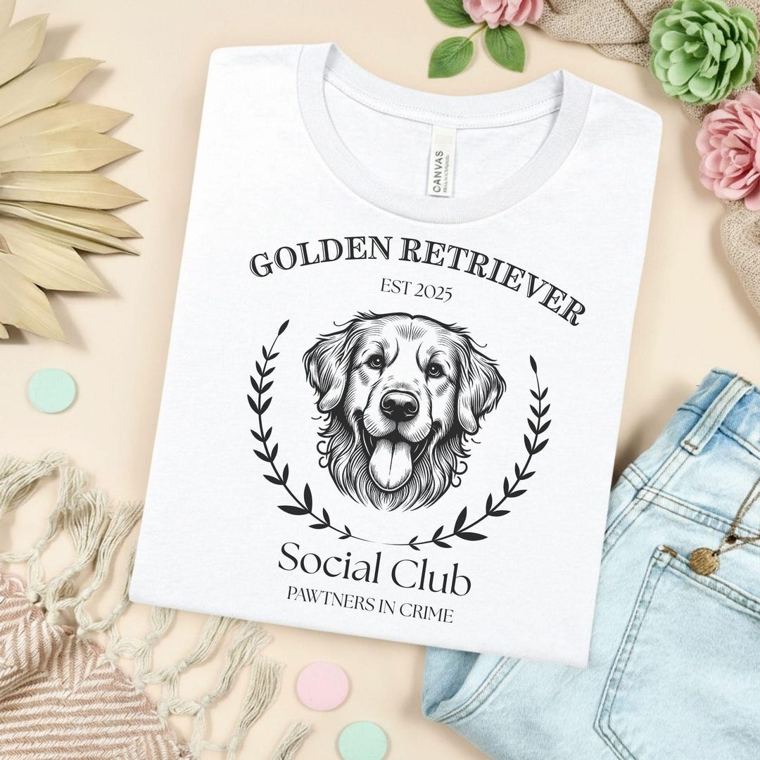 Custom Golden Retriever Social Club T-shirt, Personalized Dog Lover ...