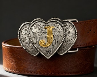 Anfangsgürtelschnalle, Monogramm-Anfangsschnalle, Herz-Gürtelschnalle, personalisierte Buchstabenschnalle, gravierte Anfangsschnalle, Anfangsschnalle für Frauen