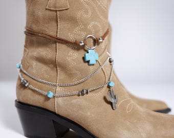 Braccialetto per stivali western, cavigliera con catena per stivali, catena per gioielli per stivali, stivali da cowgirl, ciondolo per stivali, accessorio per stivali, gioielli per stivali, catena per stivali da festival