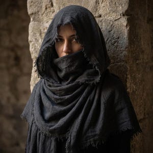 中世風フード付きスカーフ、ヴィンテージ風フード付きマント、中世風ヘッドウェア、暗黒時代風フード付きスカーフ、魔女風フード、ゴシック風フード付きショール、ファンタジーコスチュームスカーフ