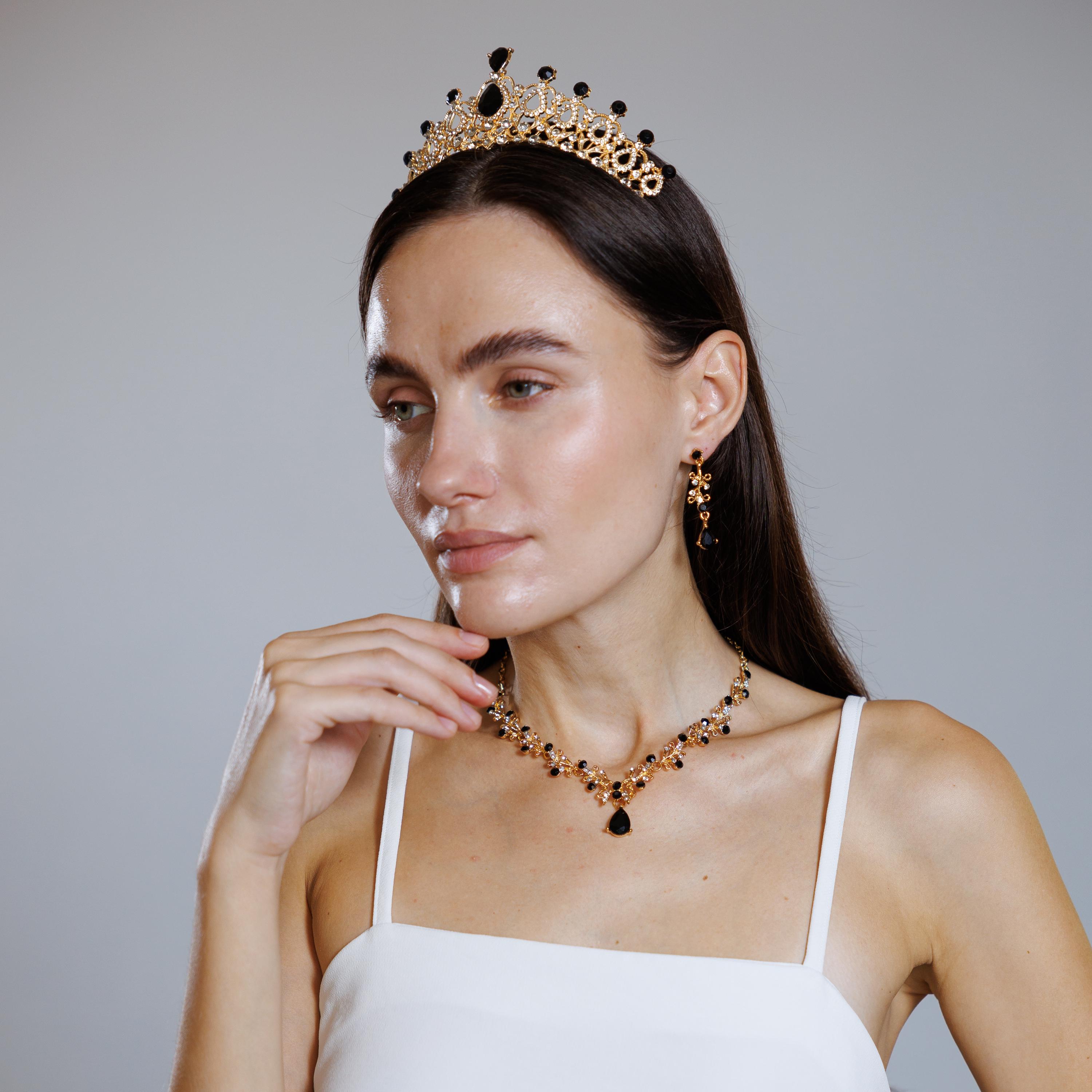 ( On Sale ) Tiara, Necklace & Earrings Tiara Earring and Necklace Set - Etsy main image 3