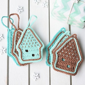 PATTERN Gingerbread house ornament crochet pattern, Christmas ornaments, home decorations, crochet ornaments, gift wrapping, DIY image 3