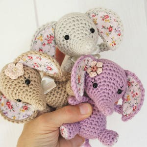 Amigurumi elephant pattern Tiny luck elephant crochet mini elephant toy, printable pdf, tutorial, DIY image 1