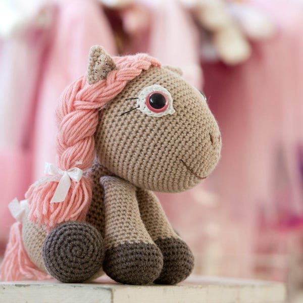 Amigurumi pony pattern - Pony girl - crochet horse toy, printable pdf, tutorial, DIY