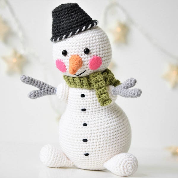 PATTERN - Martin the Light-hearted snowman - amigurumi pattern, crochet pattern, snowman pattern, crochet snowman, DIY, 3 languages