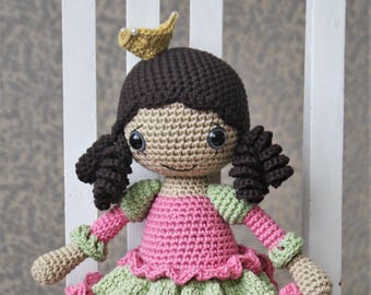 PATTERN - Princess Silver-shoe - amigurumi pattern, crochet pattern, princess doll, crochet doll pattern, DIY, amigurumi doll, 2 languages