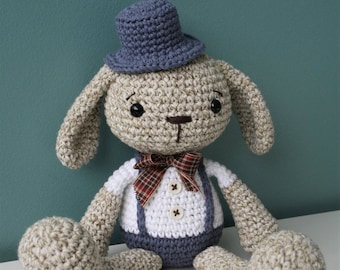 Amigurumi boy bunny, crochet pattern - Mister Bunny - printable pdf, tutorial, DIY