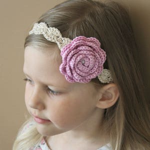 PATTERN Crochet rose headband crochet pattern, pdf pattern, crochet headband, crochet rose, rose headband, crochet accessories, DIY image 2